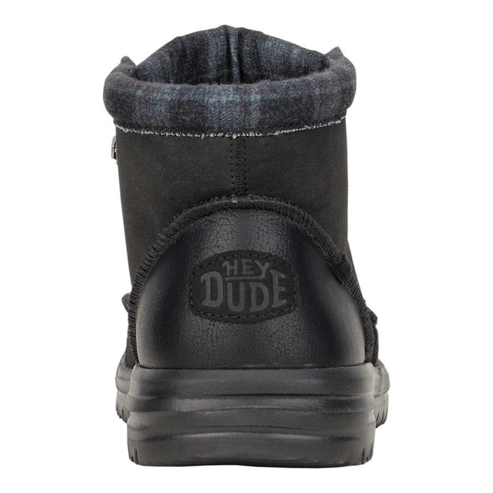 HEY DUDE Bradley Classic Boots Black w/ Plaid Sneaker Men's Size 9 42067-001 NEW - Picture 5 of 10